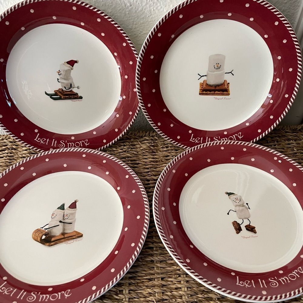 Midwest NIKKO S’more LET IT S’MORE Plate Set of 4